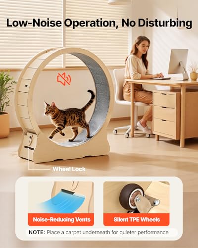Cat Exercise Wheel (Wood grain color)