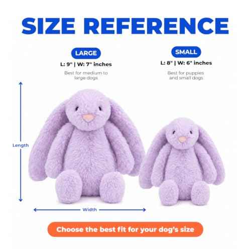 Bunny Buddy Squeaky Plush Dog Toy (Bunny (Purple) / Small)
