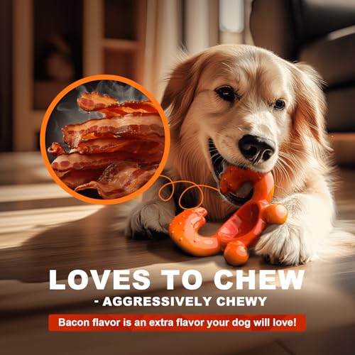 Dog Chew Toys for Aggressive Chewers (Orange Yellow / Large)