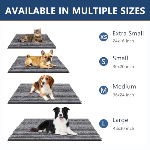Dog Door Mat for Muddy Paws 40x24 (Layered-Dark Grey / 40"X24")