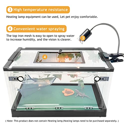 Portable Foldable Terrarium Kit with Wheels for Reptiles Large (Black)