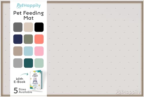 Dog Food Mat 24x15 Raised Edges Dogs Mat for Food and Water Prevent Spill (24" x 15" / Warm Ash)