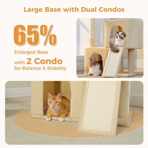 Large Cat Tree (Beige / 45 Inches)