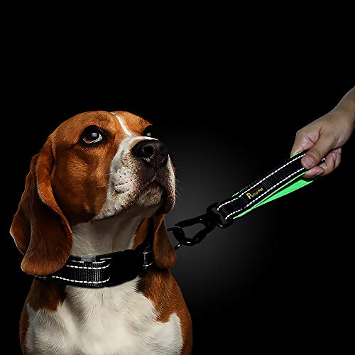 Short Dog Leash with Padded Handle for Medium Large Dogs (Black / 10 Inch (Pack of 1))