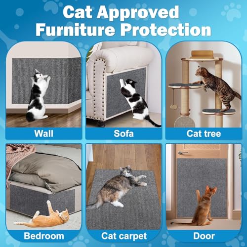 Cat Scratch Couch Furniture Protector (Dark Grey 15.7"X39.4")
