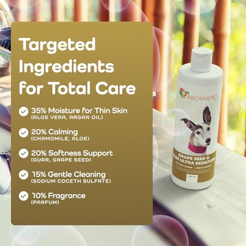 Grape Seed & Aloe Ultra Moisture for Thin Skin Dog Shampoo (Greyhound / 16 Fluid Ounces)