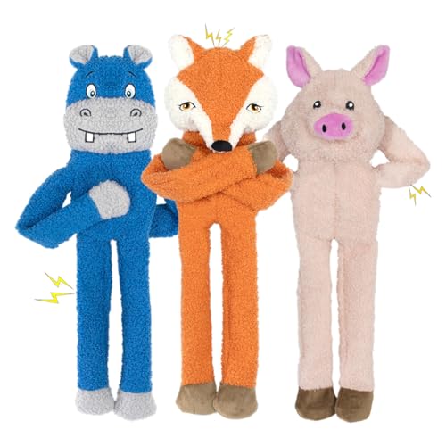 3 Pack No Stuffing Dog Toys (pink)