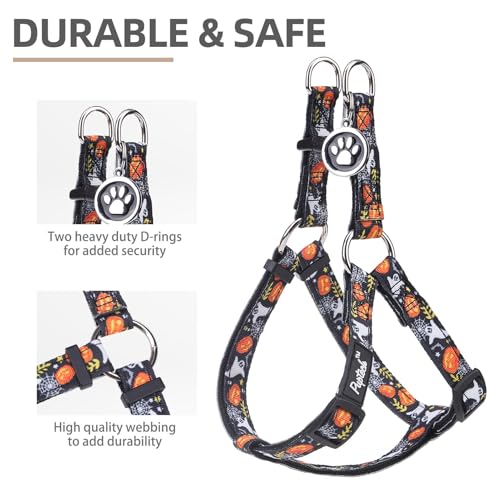 Halloween Dog Harness Small Sized Step (Black(Ghost) / Small)
