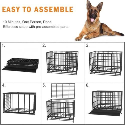 48” Heavy Duty Dog Crate (White)
