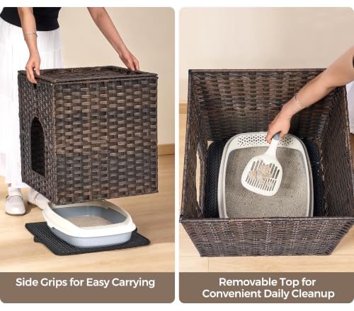 Cat Litter Box Enclosure (18.2'' L x 18.2'' W x 20.5'' H / Brown)