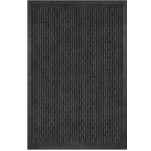 Waterproof Rubber Outdoor Doormat (Black - Dash / 2' x 3' (Mat))