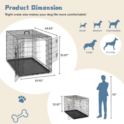 48 Inch Dog Crate (48.0"L x 29.9"W x 48.0"H)