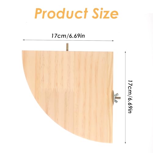 Bird Perch Platform Stand Wooden Parrot Perch Corner 6.7 Inches Fan Shape Playground Cage Accessories Parrot Stand Flat Perches for Bird Cages Corner Shelf for Birds Parrots Hamster Gerbil (17cm x 17cm x 1.2cm)