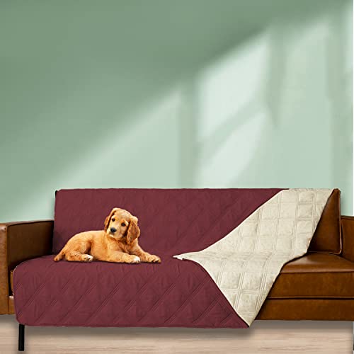 Waterproof Dog Bed Cover Pet Blanket with Anti (30x60 Inch (Pack of 1) / Burgundy)
