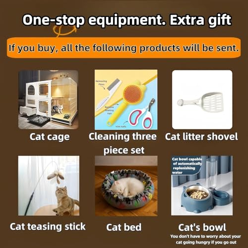 Indoor cat cage with Litter Box (28″(L) x18.2″(W) x46.2″(H))