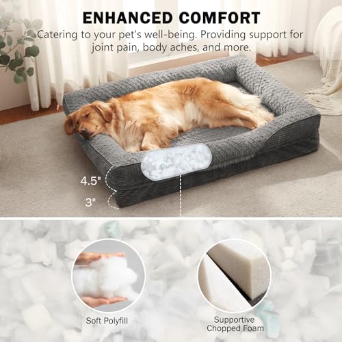 Orthopedic Dog Beds Large Sized (XL (42"x 32"x 7.5") / Grey)
