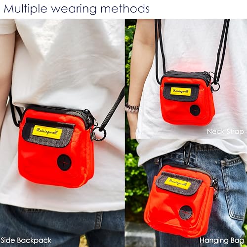 Dog Treat Pouch for Pet Walking and Training with Clicker (Two Bag / d6.Orange1)