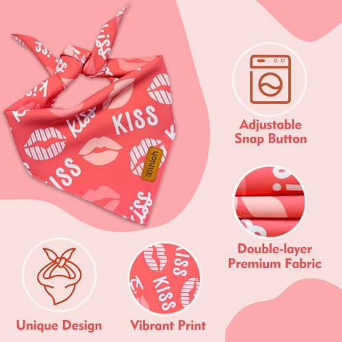 Valentines Dog Bandana (Small / Valentines-Pink)