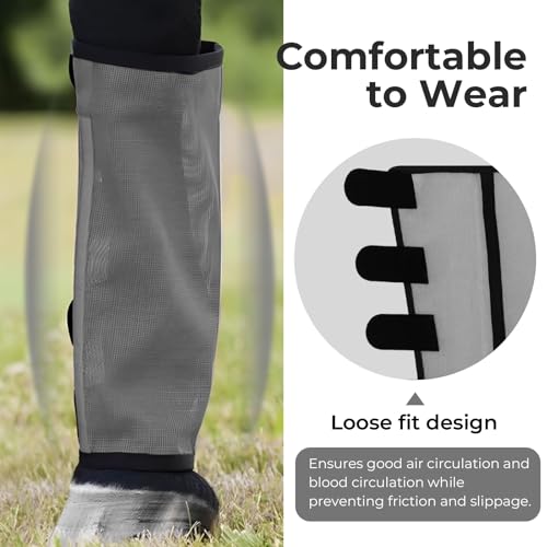 Mesh Horse Fly Boots Set of 4 (Grey)