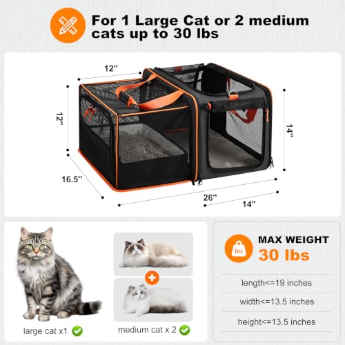 20x14x14 Expandable Large car Carrier for 1 Large (black)