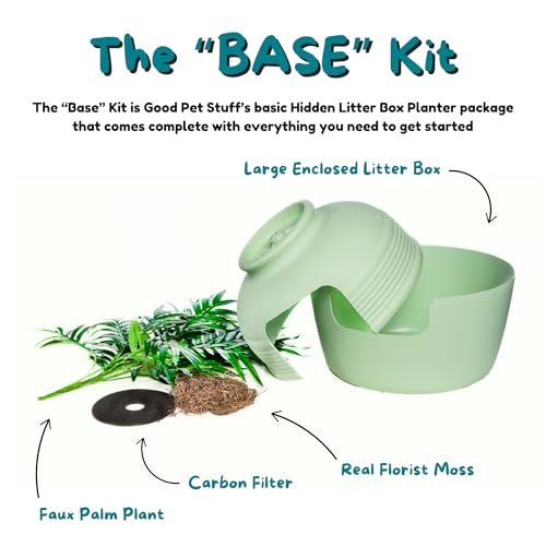 Original Hidden Litter Box Planter (Palm Plant / Base Kit / Mint Green)