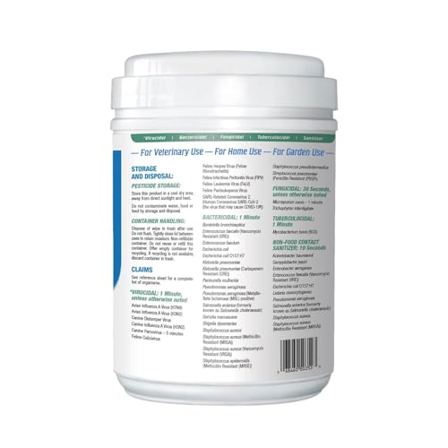 One Step Disinfectant Cleaner & Deodorizer Wipes for Vet Use (Canister (4 Pack) Wipes)