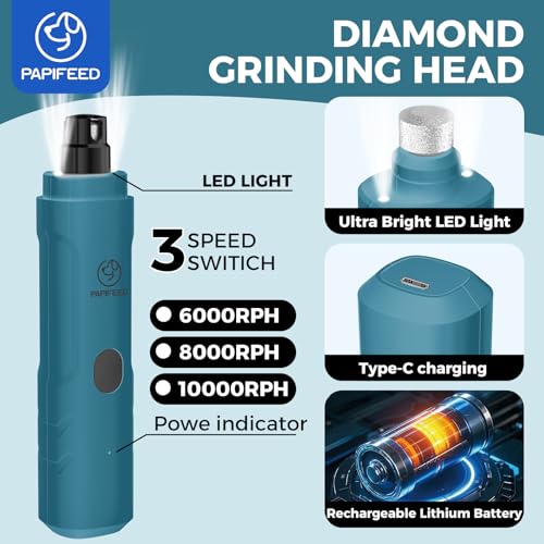 Dog Nail Grinder with LED Light (Blue Set)