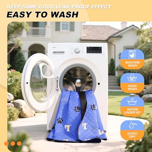 Washable Pee Pads for Dogs (Blue / 32"x52" (Pack of 2))