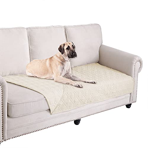Waterproof Dog Bed Cover Pet Blanket for Furniture Bed Couch Sofa Reversible (40x80 Inch (Pack of 1) / Ivory)