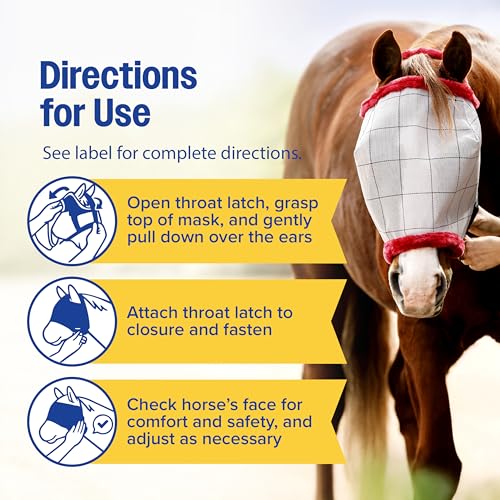 SuperMask II Horse Fly Mask Without Ears For Eyes (Average Horse)