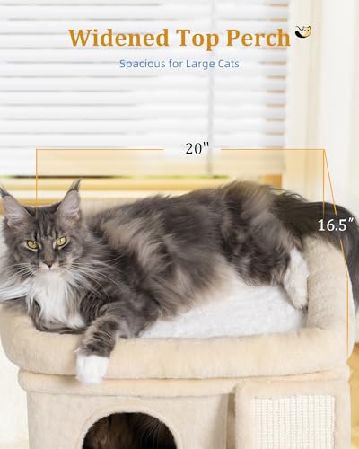 Small Cat Tree Tower for Large Cat (L—14''Beige)