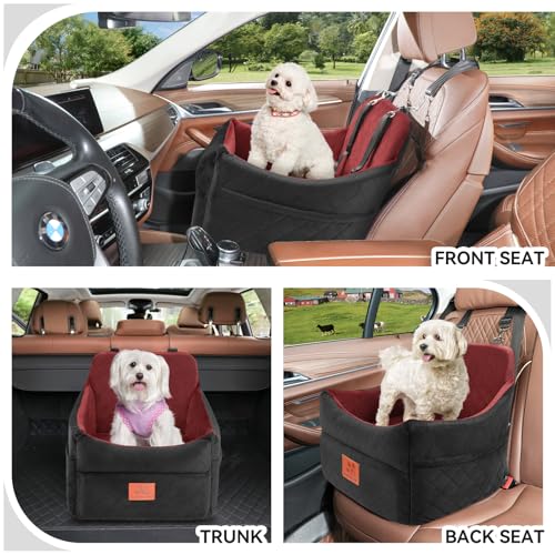Dog Car Seat for Small (Black/Red)