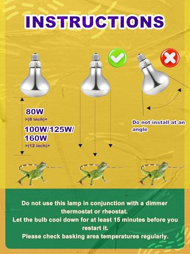 Heat Lamp Bulbs (Pack of 2 / 80 Watts)
