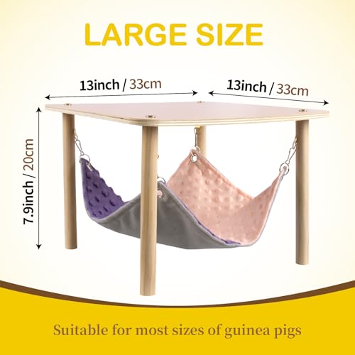 Enlarged Guinea Pig Hammock with Wooden Stand (Hammock with stand)