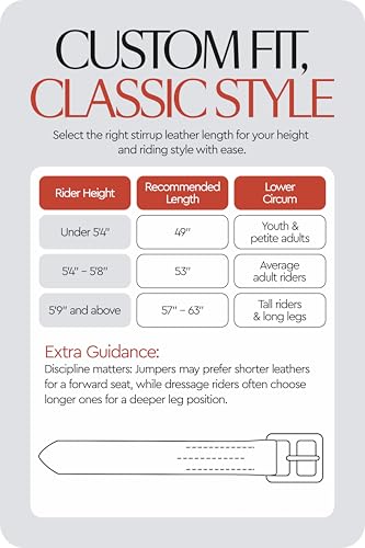 Genuine Stirrup Leathers for English Saddle (Dark Brown / 53 in)