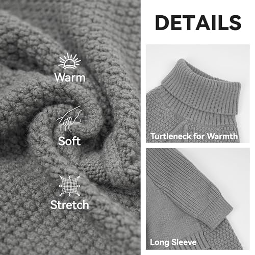 Dog Sweater Long Sleeve Warm Sweaters for Giant Breed Dogs Boy Girl (Grey / XXXX-Large)