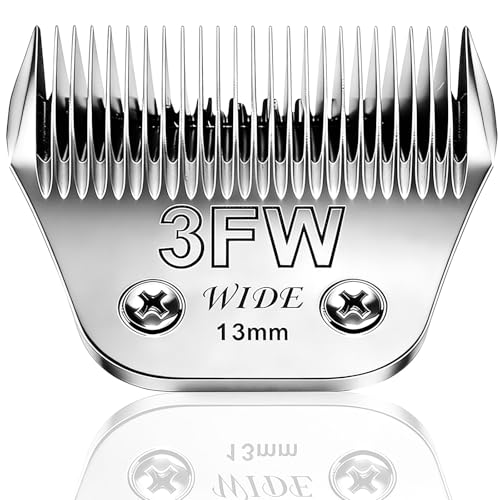 3FW Wide Blade Grooming Clipper Blades for Andis (Silver/3FW)