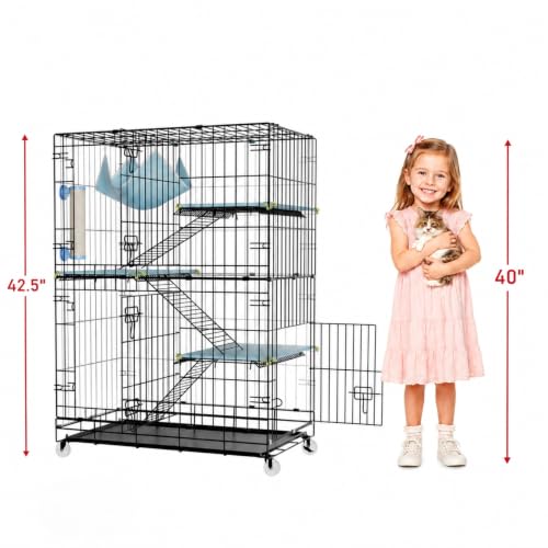 4 Tier Cat Cage Indoor (30.1"L x 18.7"W x 42.5"H)