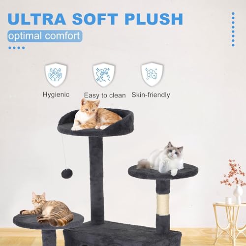 62" Cat Tree Tower (Dark Gray)