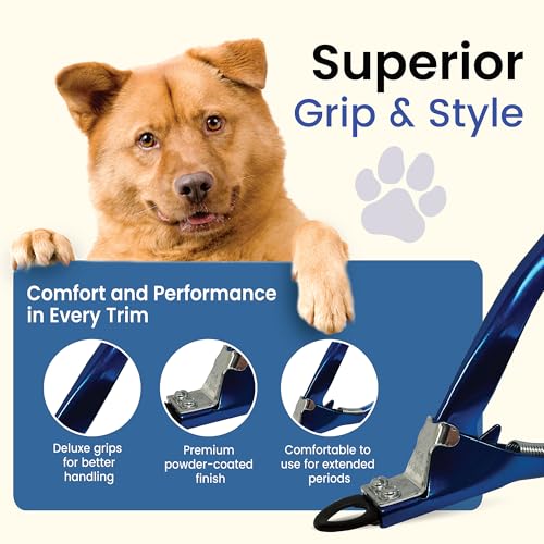 Guillotine Dog Nail Clippers for Large Dogs (Electric Blue / Large)