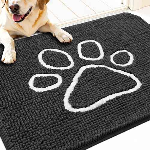 Dog Door Mat for Muddy Paws 34x21 (Dark Grey / 34" X 21")