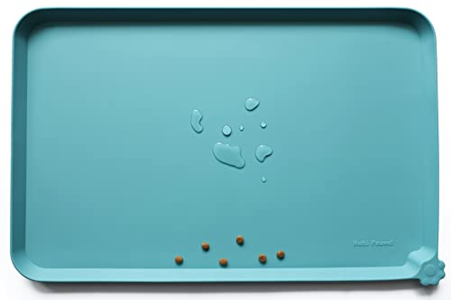 L Silicone Pet Food Mats Tray (22" x 14" / Glacier)