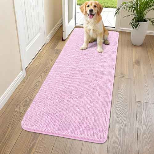Dog Door Mat for Muddy Paws 47x24 (Pink / 47"X24")