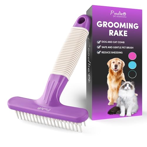 Poodle Pet Dog Grooming Rake (Purple / Shedding Comb)