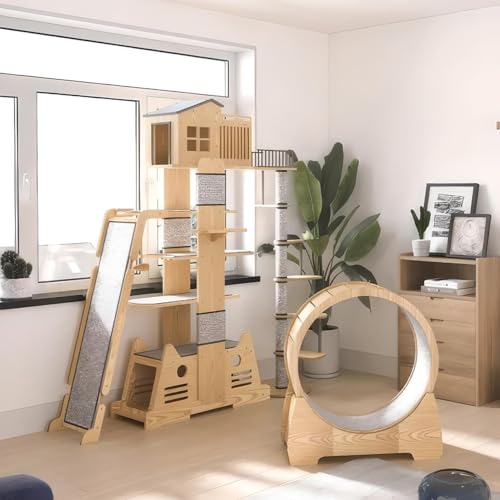 Cat Tree Tower House for Large Cats Style D (82.2 x 77.52 x 40 in)
