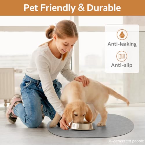 Absorbent Dog Food Mat (Lightgrey / 14"x22")