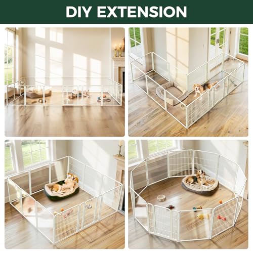AuraSpace Pro Acrylic & Wire Mesh Indoor Dog Playpen (White / 32"H)