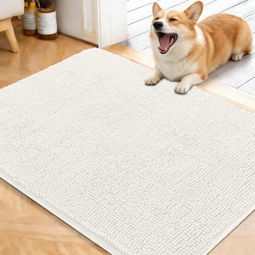 Dog Door Mat for Muddy Paws 40x32 (Ivory / 40" X 32")