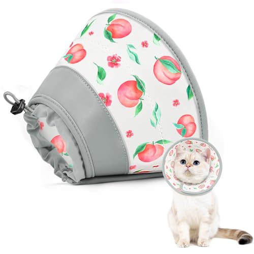 Cat Cone Collar Soft to Stop Licking (PinkWhite / M)