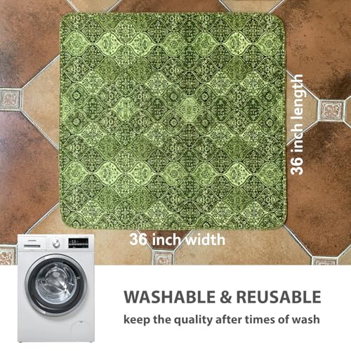 Washable Pee Pads for Dogs (36x36 Inch (Pack of 2) / Green/Multi)